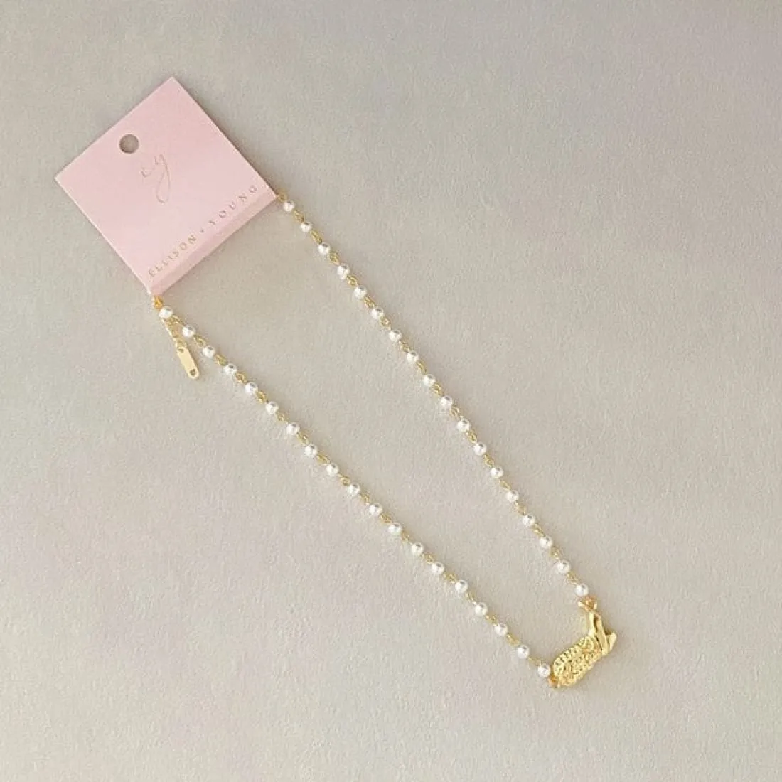 Cowgirl Boot Pearl Chain Necklace
