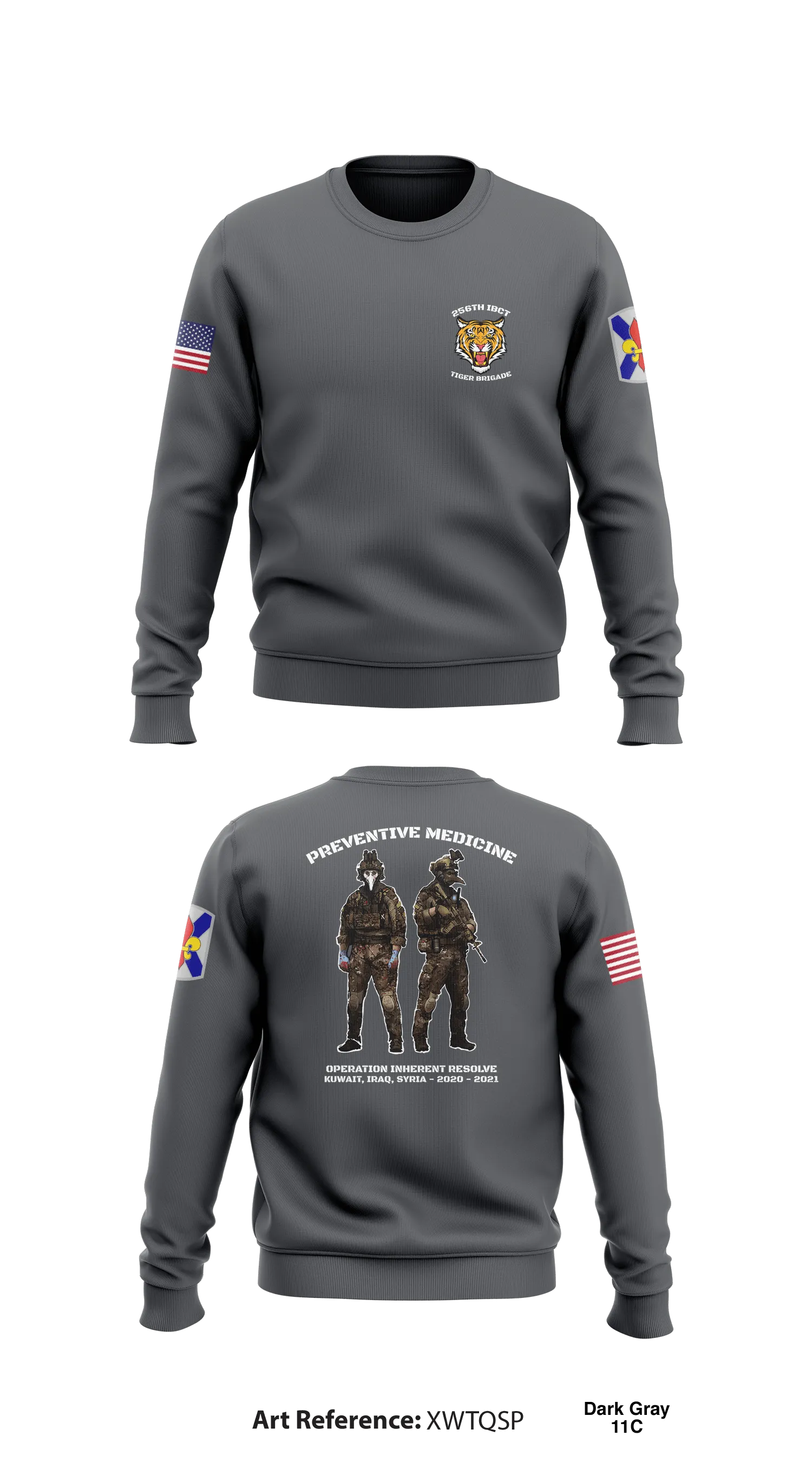 HHC 256th IBCT Store 1 Core Men's Crewneck Performance Sweatshirt - XWtQSp