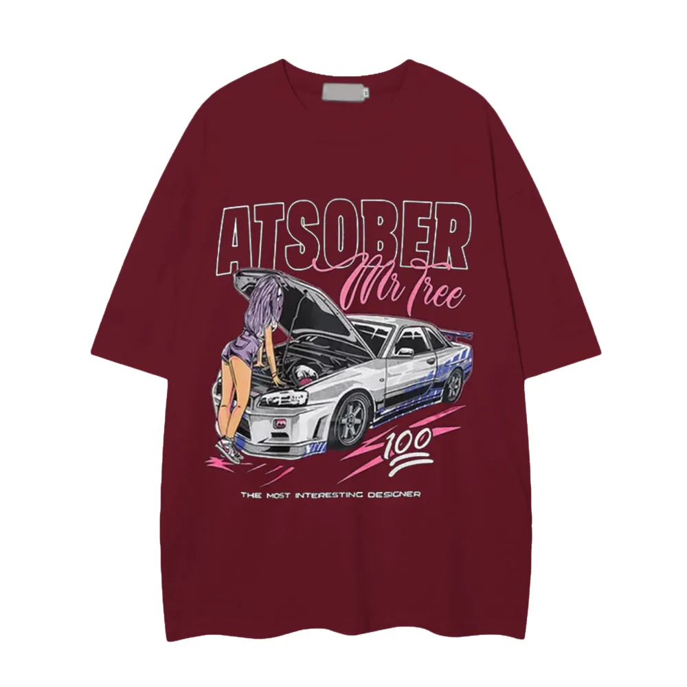 High Street Racing Belle Print Oversize T-shirt