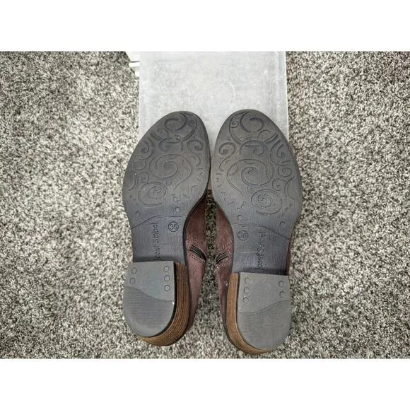 Josef Seibel Steampunk Size 36 US 5.5 Suede Fur Lined Brown Heel Zipper Booties