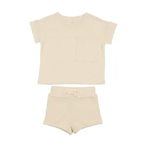Lil Legs Toddler Boys Set - Cream Pocket