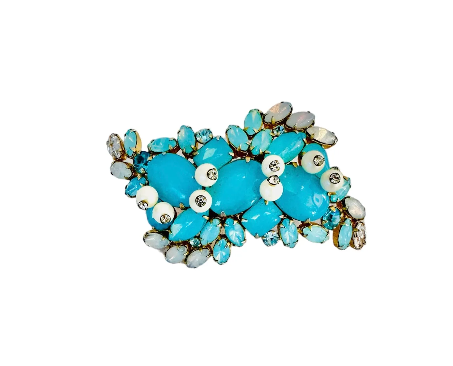 One-Of-A-Kind Estate Turquoise Pearl Opulent Ring