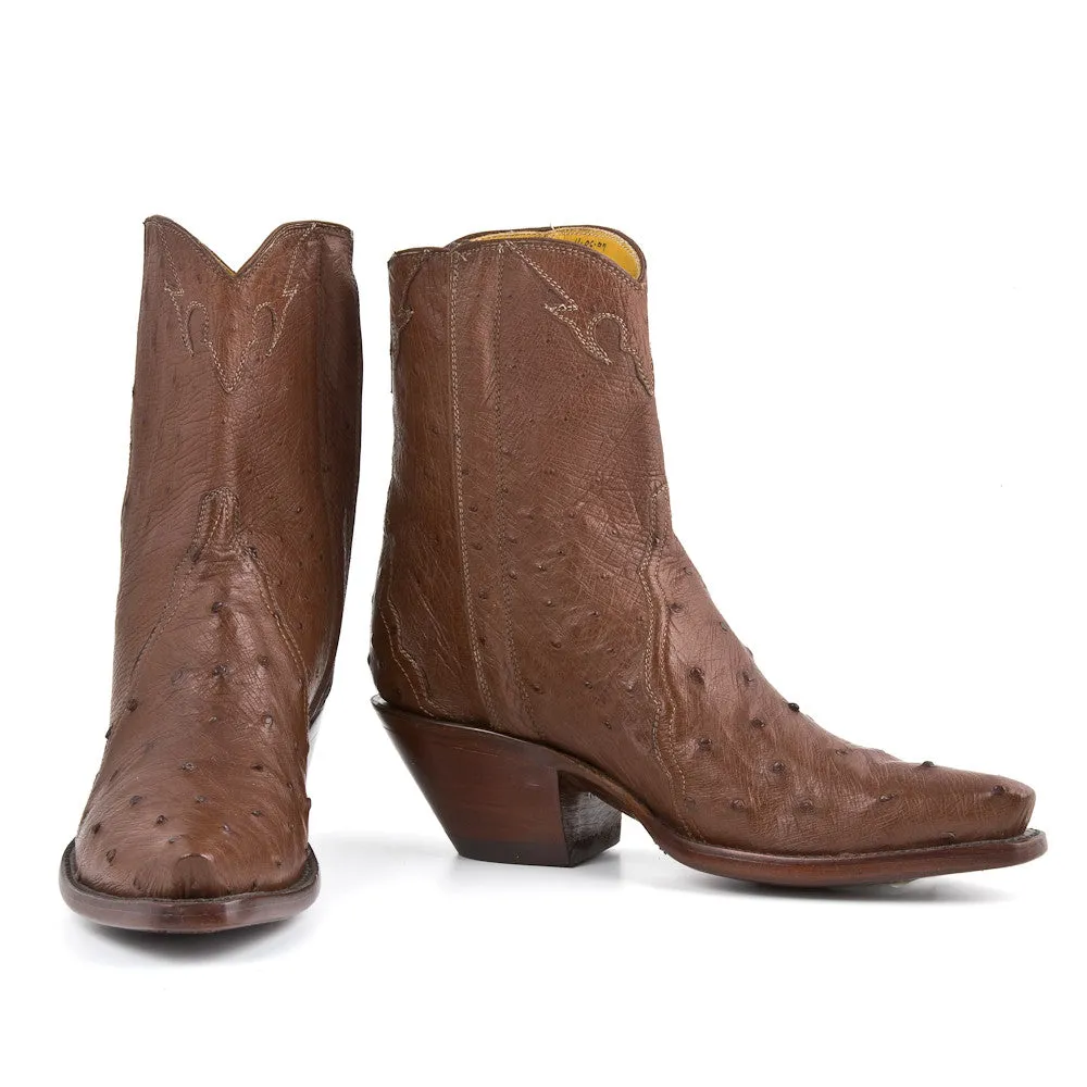 Ostrich Ankle Zipper - Nicotine