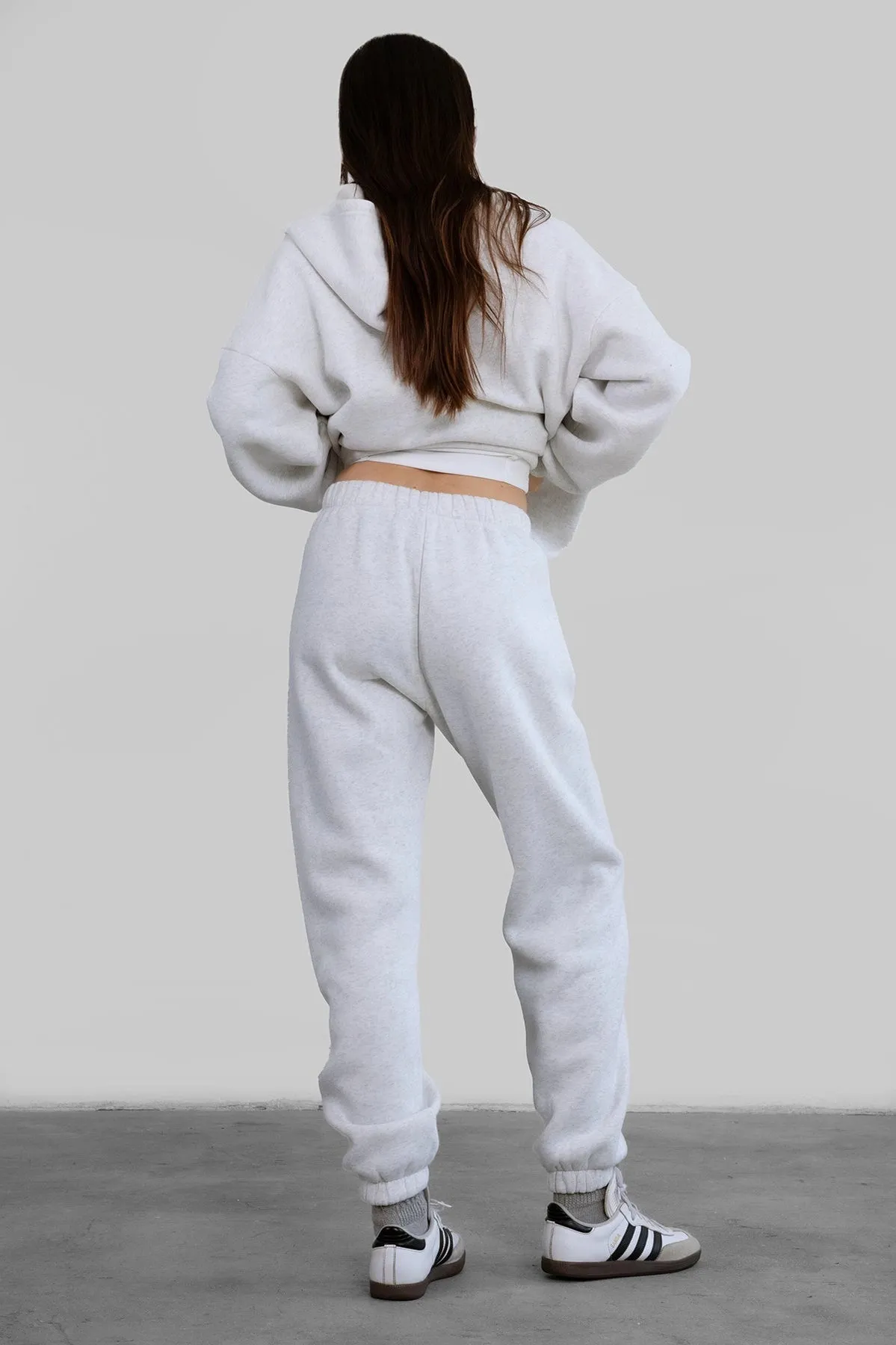 Sleepy But Social Sweatpants - Heather White
