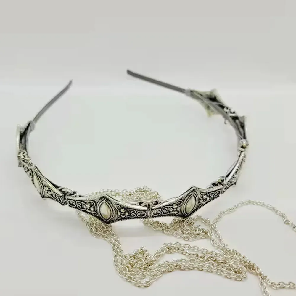 Vintage Baroque Princess Crown Headpiece - Queen's Cosplay & Wedding Headwear