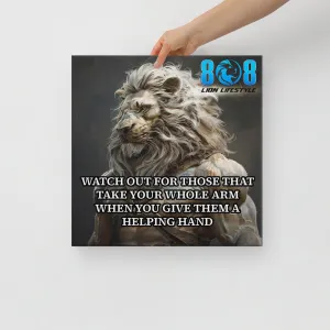 Warning To Helping Hands Canvas