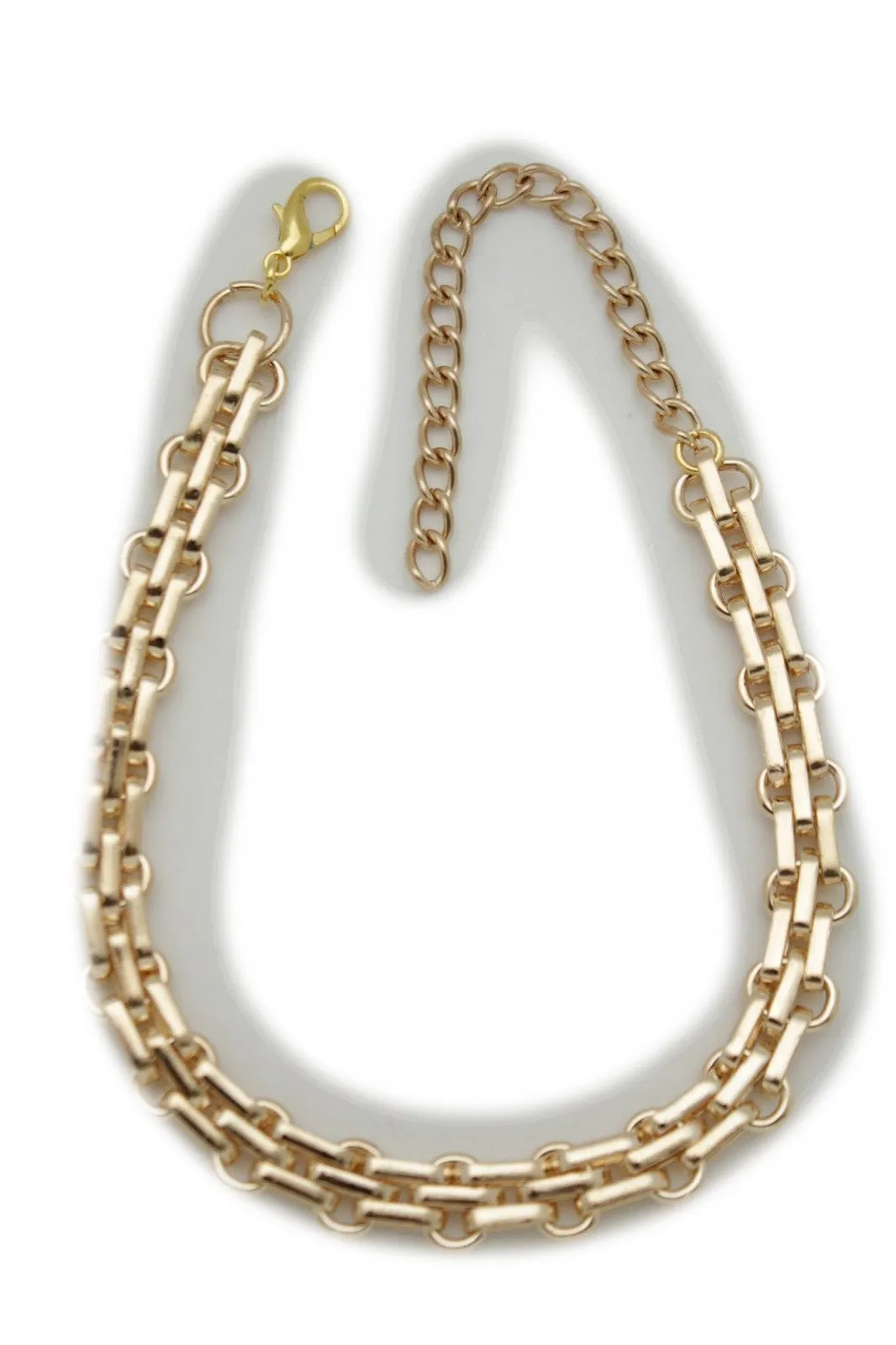 Women Boot Gold Metal Chain Links Bracelet Shoe Anklet Bling Classic Look Charm Style Look