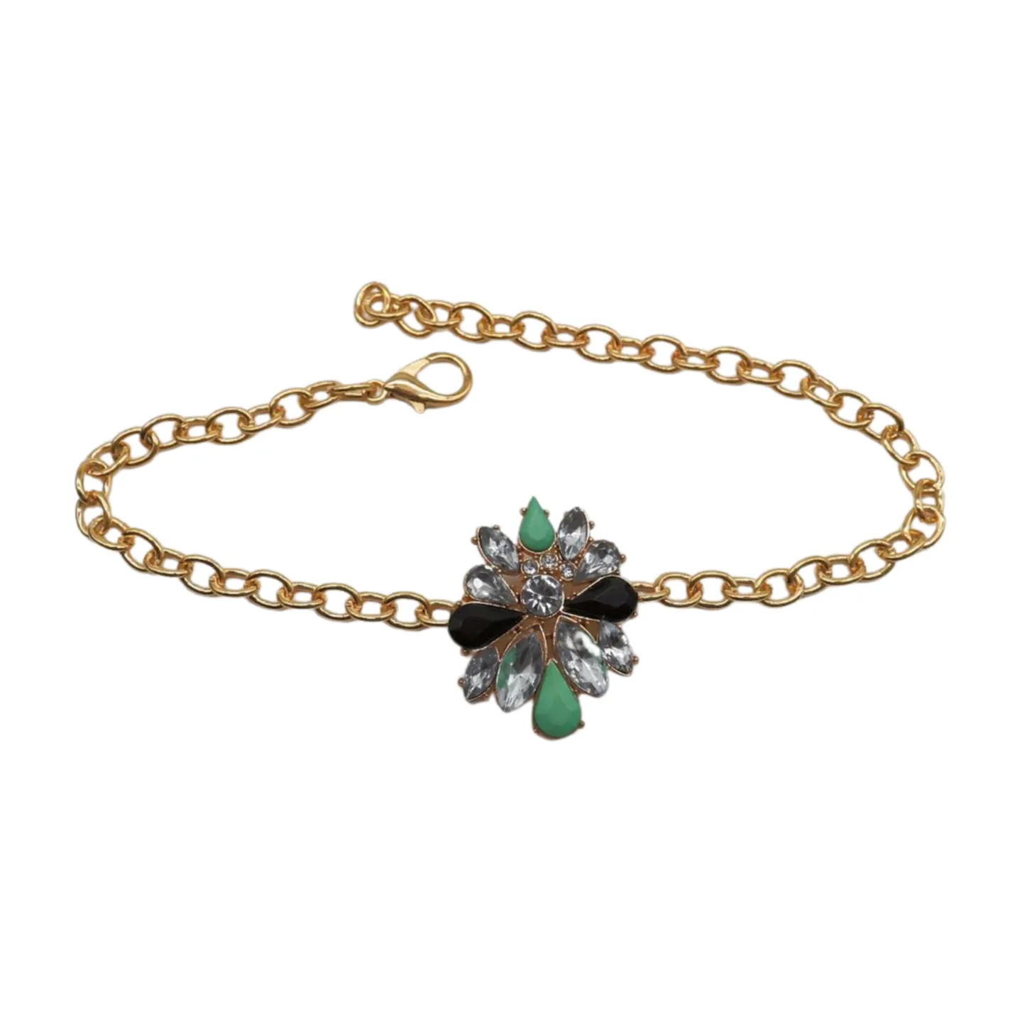 Women Gold Metal Boot Chain Bracelet Shoe Bling Star Charm